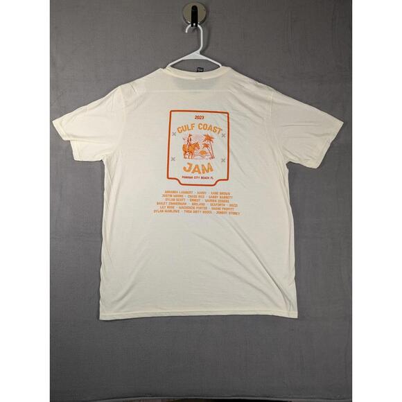 Gulf Coast Jam Mens 2XL Cream 2023 Concert Tour Country Music T Shirt Hardy New - Picture 3 of 8